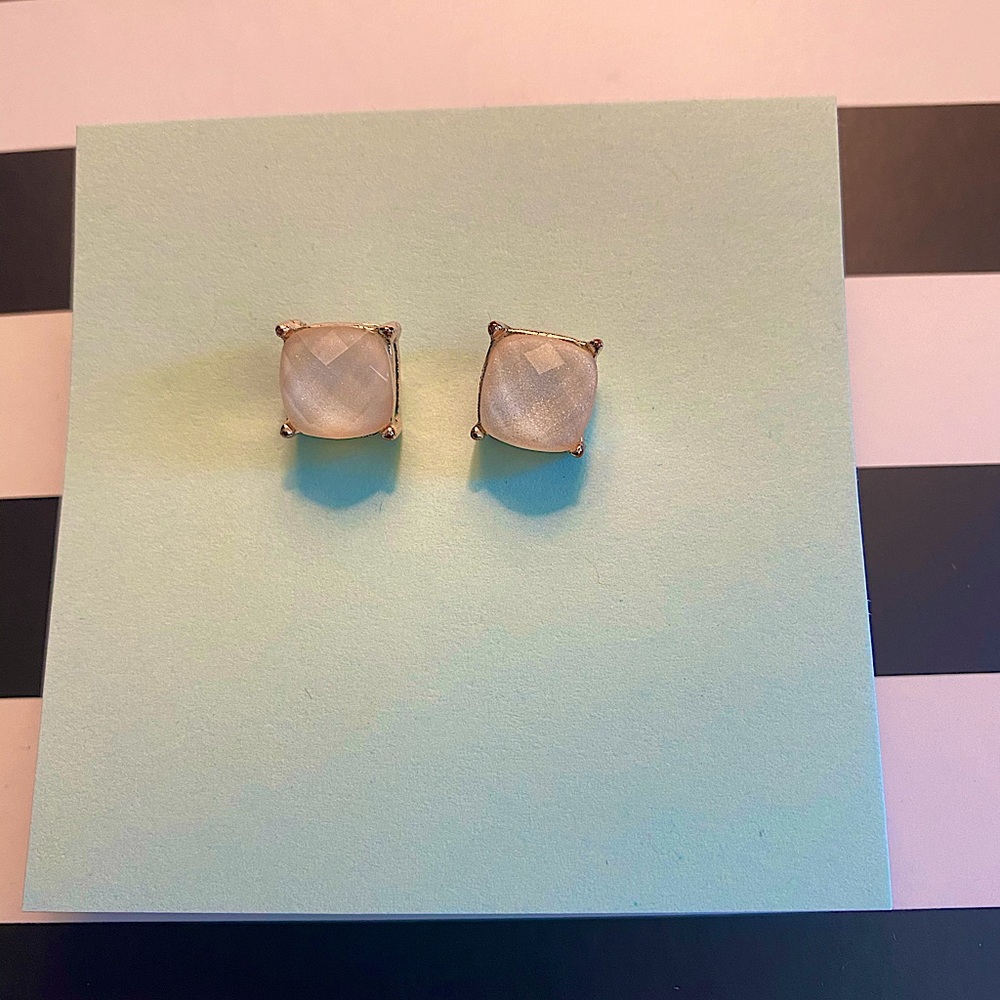 White Jewel Stud Earrings